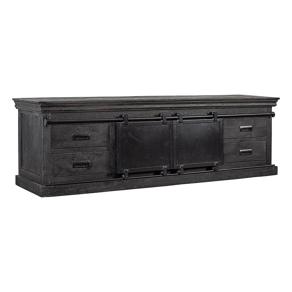 Mangohouten TV Meubel Milan 180 cm Zwart