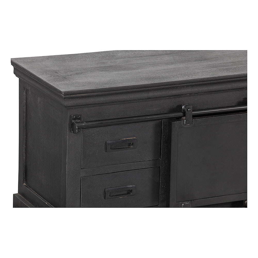Mangohouten TV Meubel Milan 240 cm Zwart