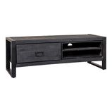 Mangohouten TV Meubel Kelvin 130 cm Zwart