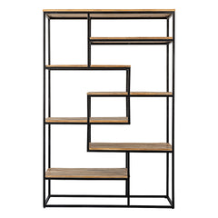 industriele open kast met mangohout en stalen frame 120 cm breed
