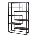 Mangohouten Vakkenkast Bowi 120 cm Zwart