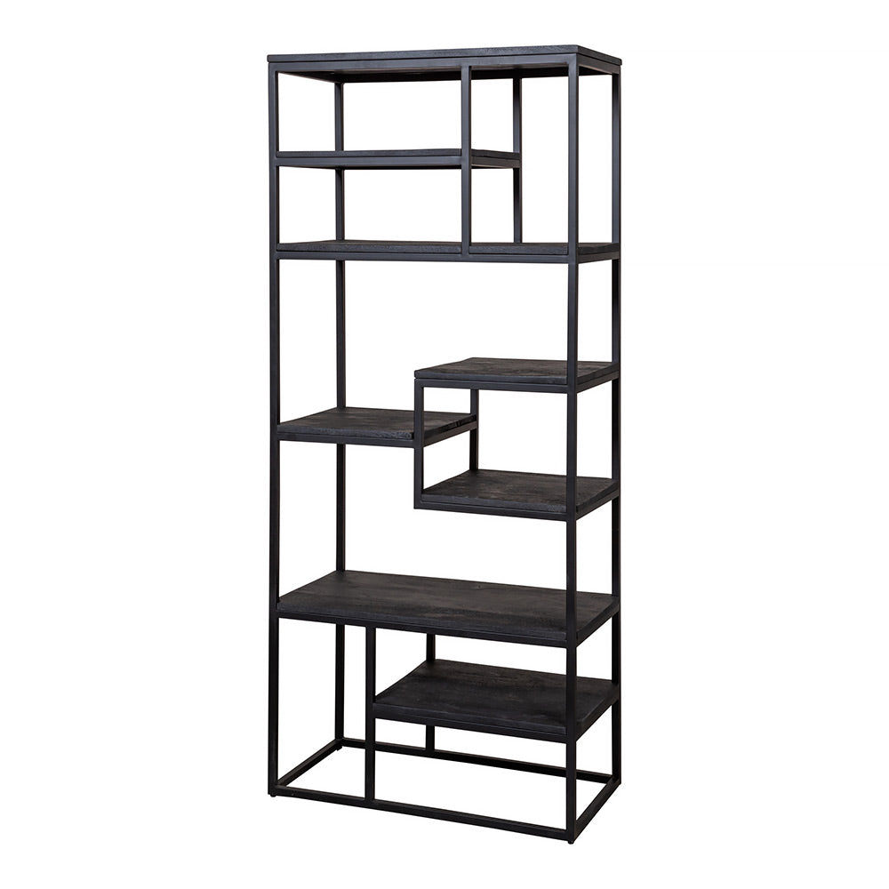 Mangohouten Vakkenkast Bowi 80 cm Zwart