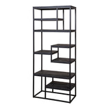 Mangohouten Vakkenkast Bowi 80 cm Zwart
