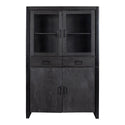 Mangohouten Vitrinekast Britt 115 cm Zwart