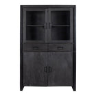 Mangohouten Vitrinekast Kensi 115 cm Zwart