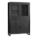 Mangohouten Vitrinekast Britt 115 cm Zwart