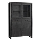 Mangohouten Vitrinekast Kensi 115 cm Zwart