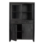 Mangohouten Vitrinekast Kensi 115 cm Zwart
