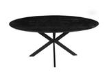 Mangohouten Eettafel Ovaal Julia 260x120 cm Zwart (2,5 cm)