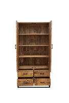 Mangohouten Kast Sabia 100 cm 2 deuren 4 lades