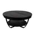 Mangohouten Salontafel Rond Maeve 65 cm Zwart