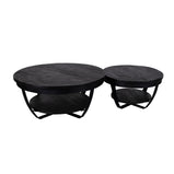 Mangohouten Salontafel Maeve Rond 65 cm Zwart