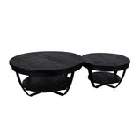Mangohouten Salontafel Maeve Rond 65 cm Zwart