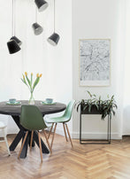 Mangohouten Eettafel Rond Tara 110 cm Zwart (5cm)